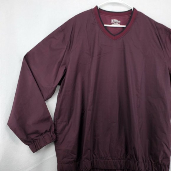 PGA Tour Shirt Men's V-Neck Pullover Long Sleeve Plaid Red Extra Large - Picture 3 of 12